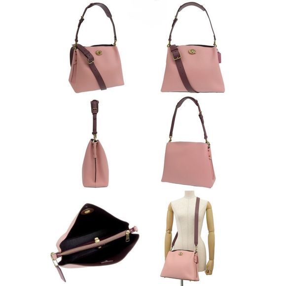 Coach Leather Pink One Shoulder 2way Shoulder Bag - Picture 2 of 2